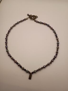 Robin Steele Single Strand Togge Necklace With Genuine Peacock Pearls